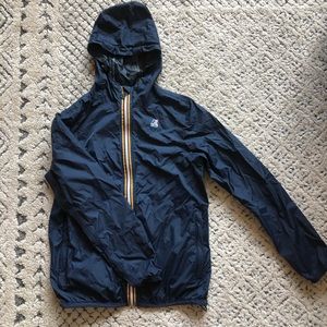 K-Way Navy Blue Windbreaker XS Worn, but no Flaws